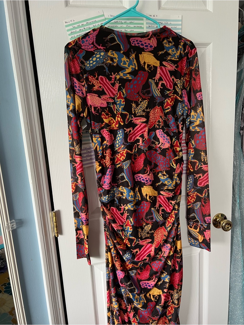 Farm Rio Long-Sleeve Mesh Printed Midi Dress - Picture 3 of 5